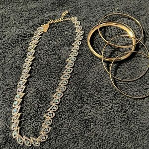 INC Women’s necklace with Blue crystals.